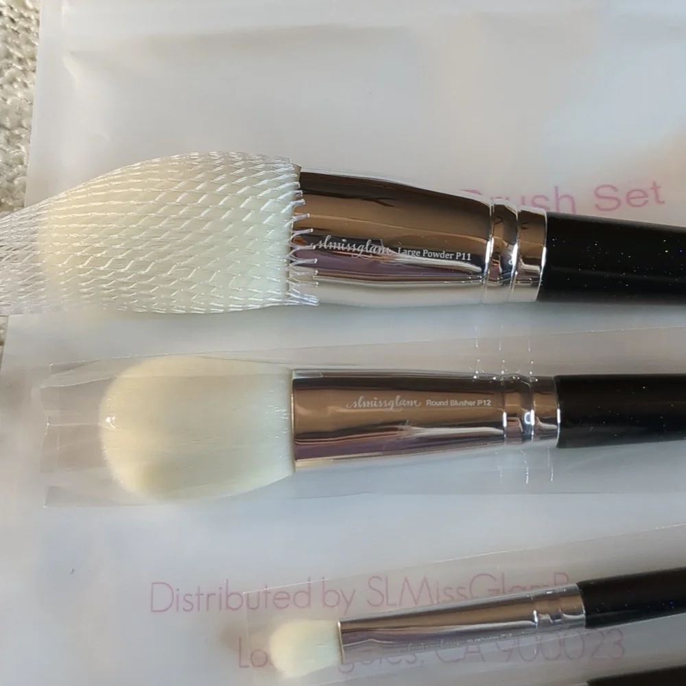 SLMISSGLAM Black & Silver Brush Set 8 items
